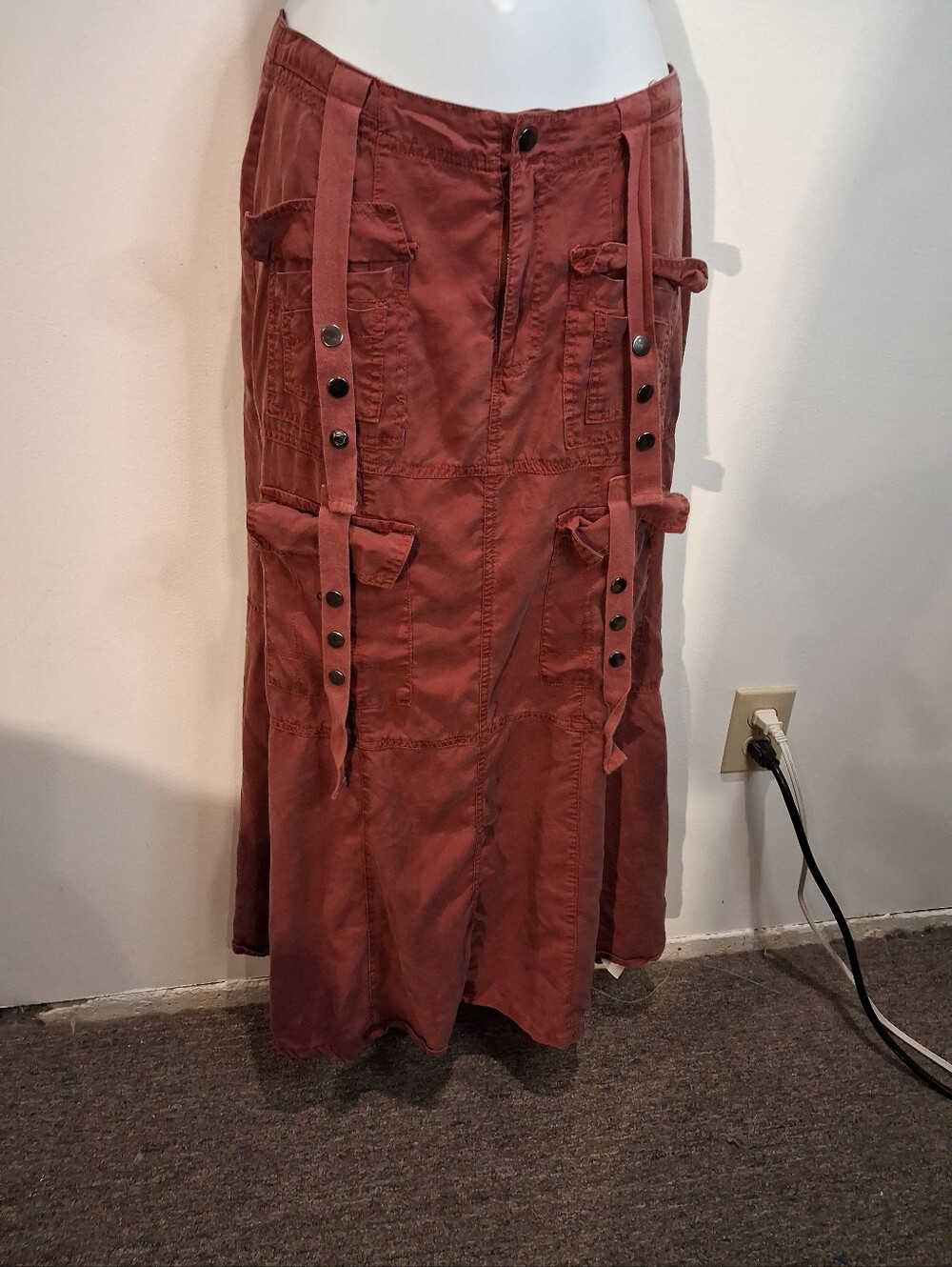Emory Park Size S Utility Punk Rust Colored Midi Skirt
